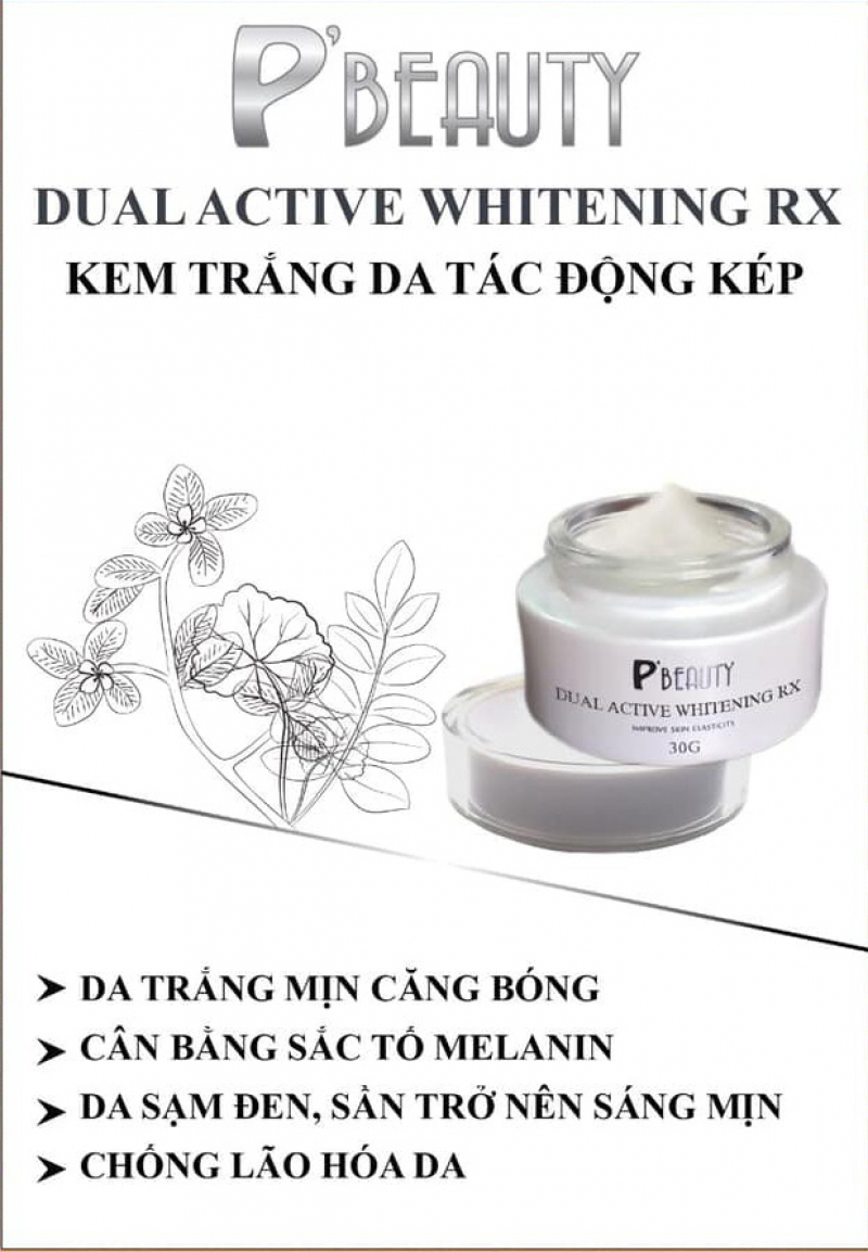 Kem đặc trị nám và làm đều màu da ban đêm P'Beauty dual active whitening RX cream